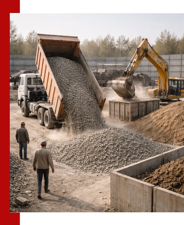 Доставка нерудных материалов с погрузкой и разгрузкой в Славгороде