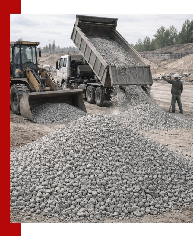 Доставка известнякового щебня фр. 5–20 в Славгороде