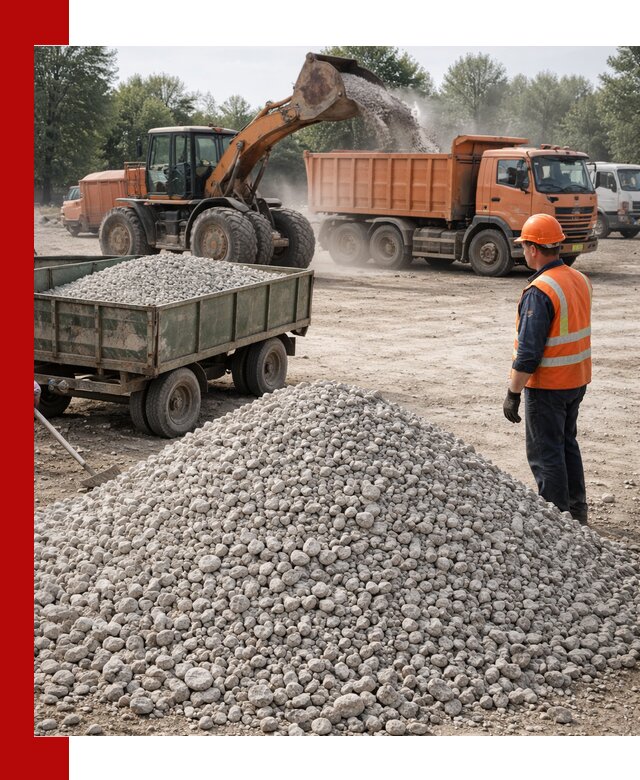 Доставка известнякового щебня фракция 20–40 в Славгороде