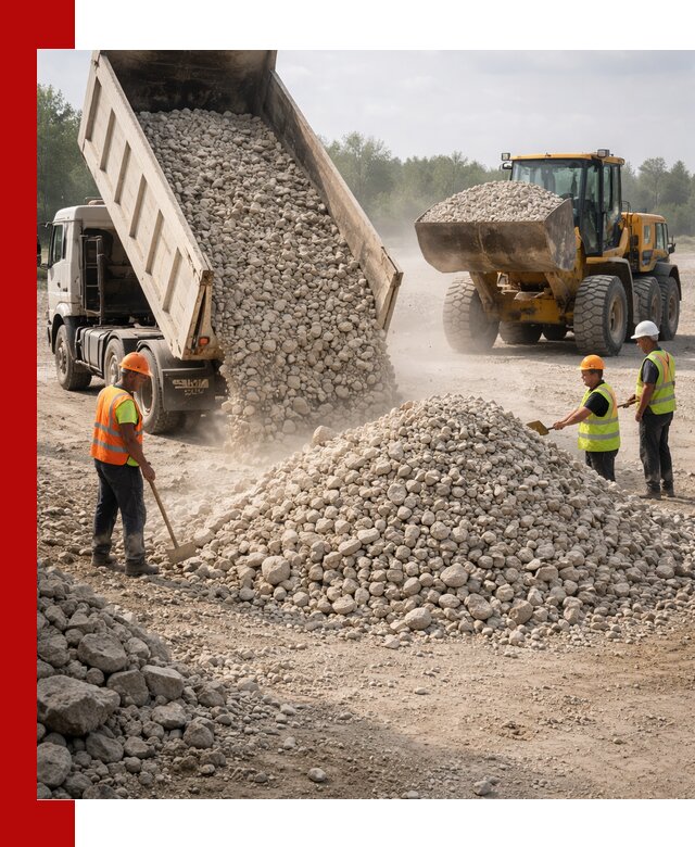 Доставка известнякового щебня фр. 40-70 в Славгороде
