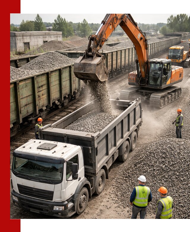 Железнодорожный щебень фракция 25–60 для поставок в Славгороде