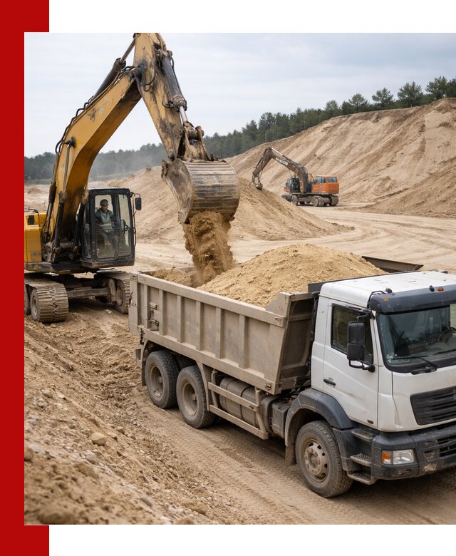 Доставка карьерного песка с самосвалами и разгрузкой в Славгороде