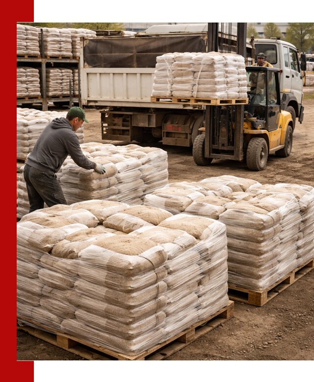 Карьерный песок в мешках с доставкой в Славгороде