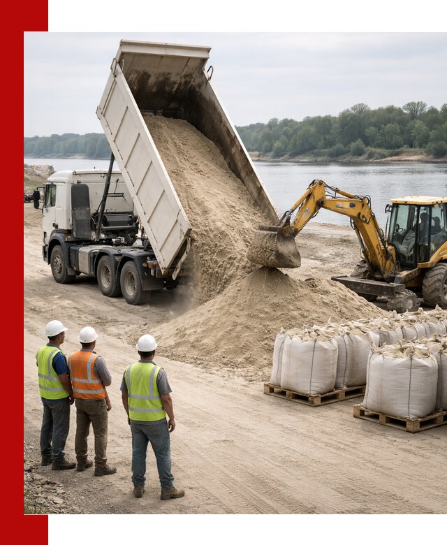Доставка речного песка в Славгороде самосвалами и погрузкой