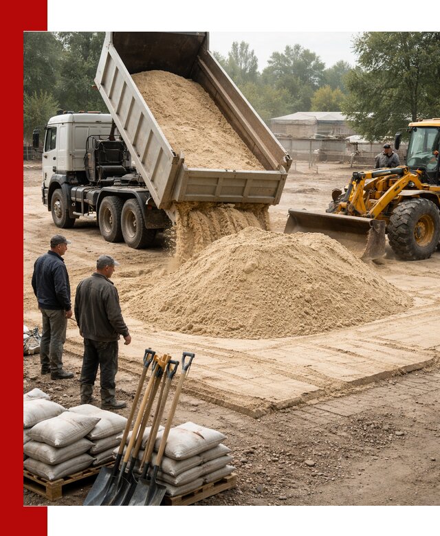 Доставка мытого песка в Славгороде с самосвалами по выгодной цене