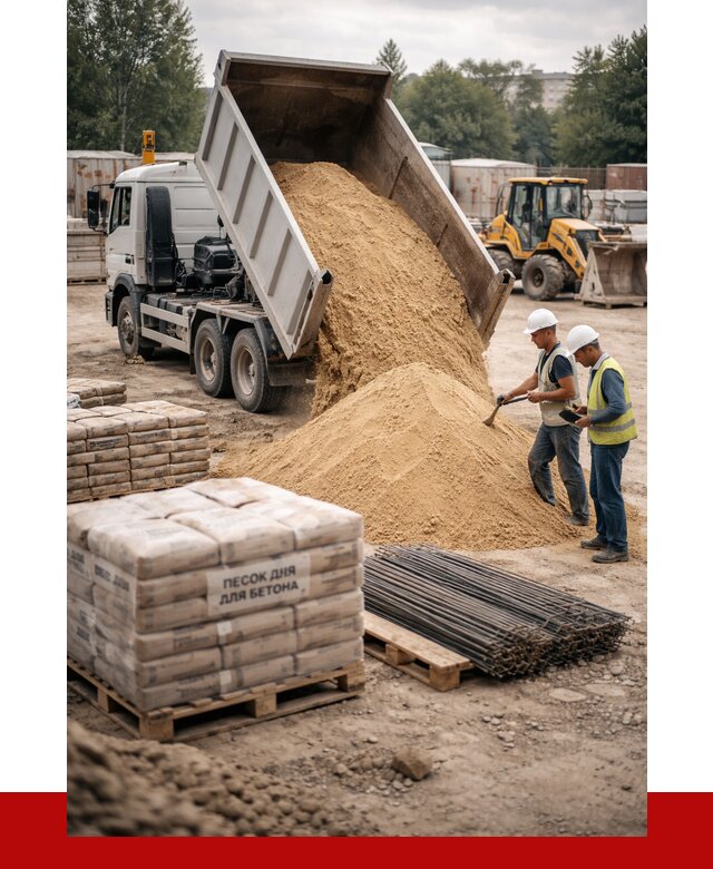 Песок для бетона в Славгороде от 2600 р. с доставкой, ПРОНЕРУДСлд