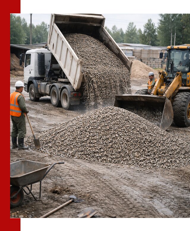 Мытый гравий с доставкой в Славгороде от карьера до участка