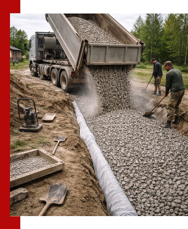 Гравий для дренажа с доставкой в Славгороде качественный и недорогой