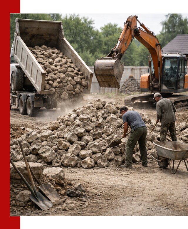 Доставка и разгрузка бутового камня в Славгороде