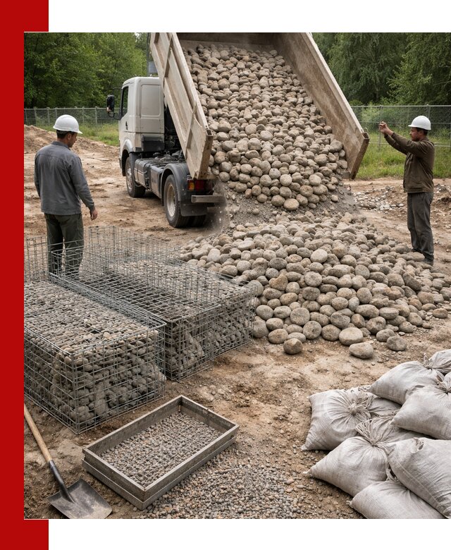 Камень для габионов фракция 70–151 в Славгороде