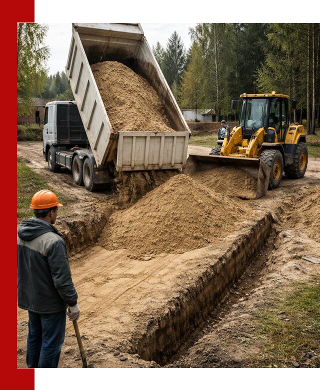 Доставка песчаного грунта в Славгороде для строительных работ