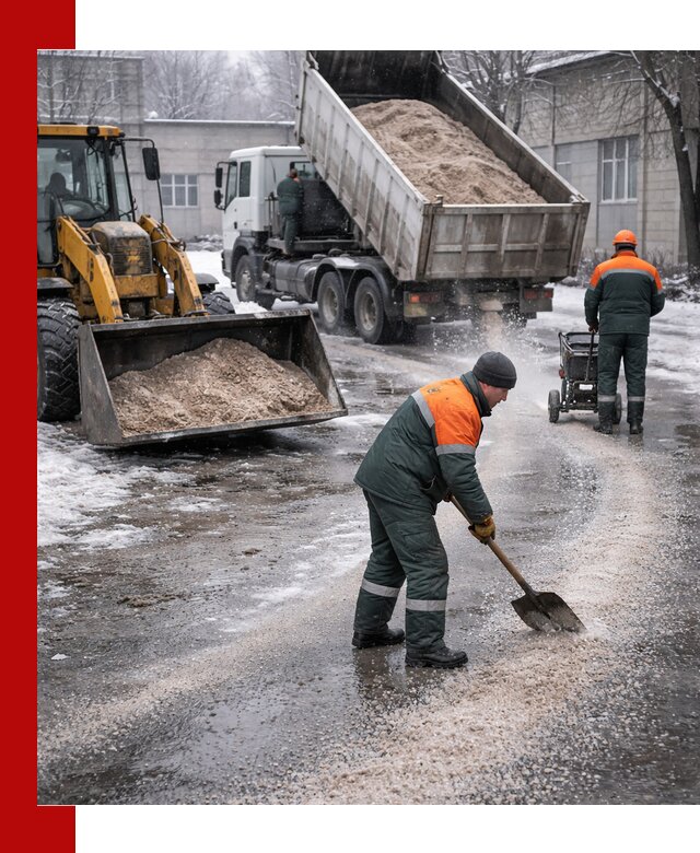 Реагент против гололеда с доставкой и нанесением в Славгороде