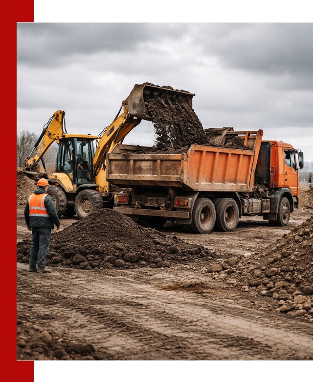 Вывоз грунта и строительного мусора в Славгороде грузовыми самосвалами