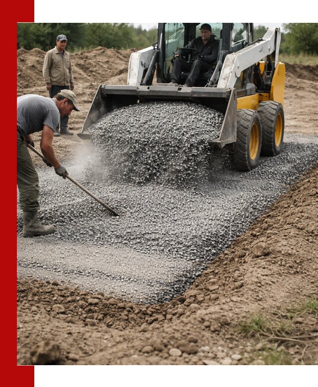 Устройство щебеночной подушки в Славгороде для дорог и фундаментов
